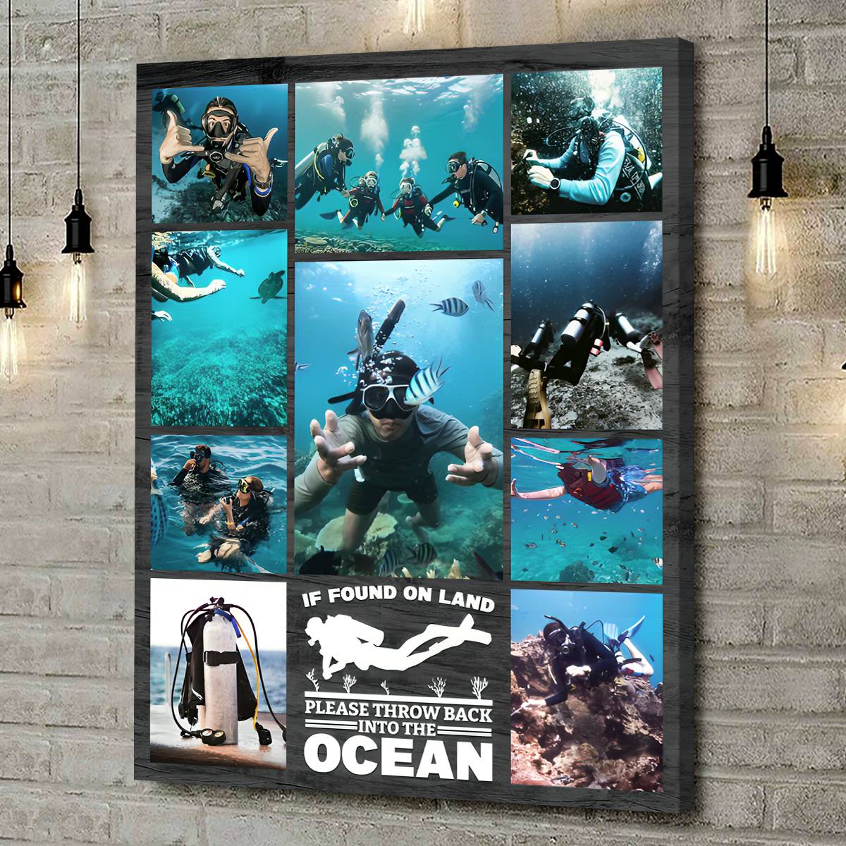 Personalized Scuba Diving Canvas personalization view for Husband