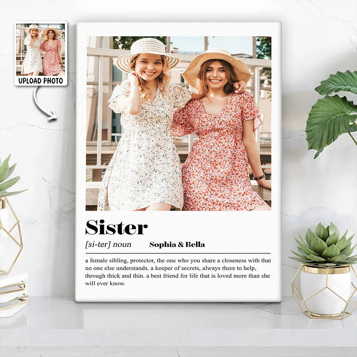 Sister Definition Personalized Canvas / Poster - Custom Photo Sister Wall Art Gift