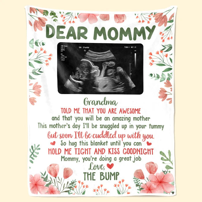 "Soon I'll Be Cuddled Up With You" Personalized Baby Blanket - Keepsake for Expecting Moms