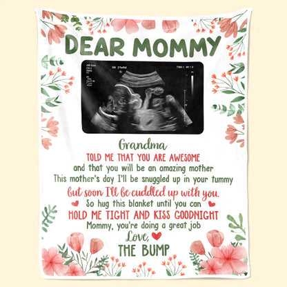 "Soon I'll Be Cuddled Up With You" Personalized Baby Blanket - Keepsake for Expecting Moms