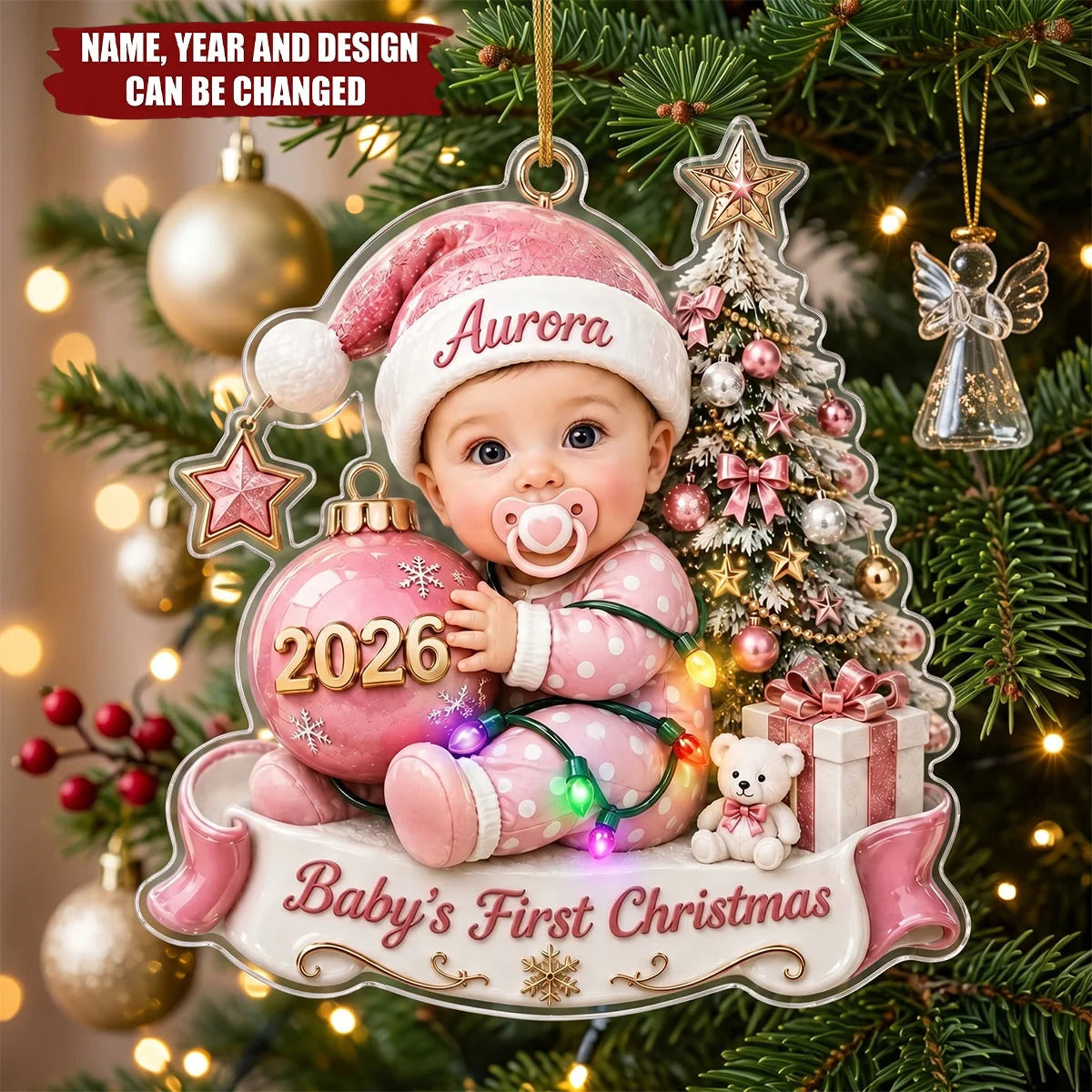 Baby’s First Christmas - Personalized Acrylic Ornament as a Newborn Baby Keepsake