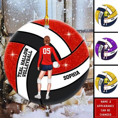 Personalized Volleyball Girl Acrylic Ornament - Custom Athlete Christmas Keepsake