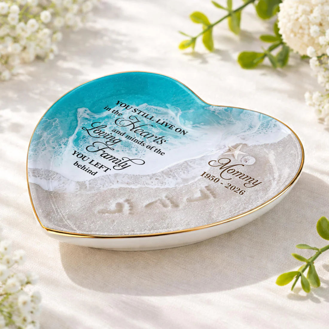 Personalized Memorial Ceramic Dish for Family with personalized design details for meaningful gifting image 7
