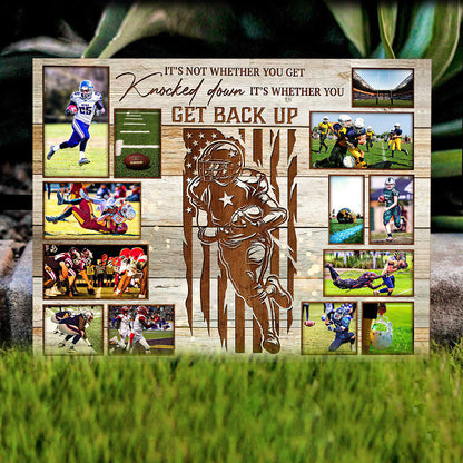 Custom Football Player Photo Collage Canvas Poster for Son/Grandson