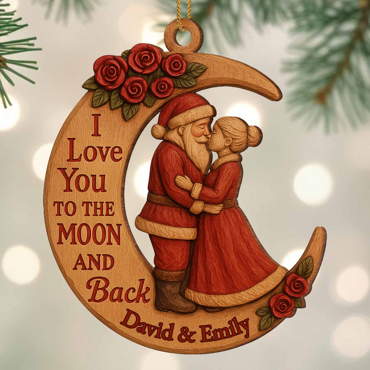 I Love You To The Moon And Back Santa Claus And Roses