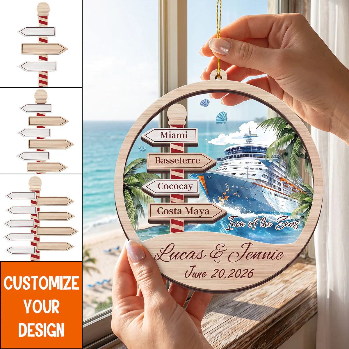 Personalized Cruise Ornament personalization view for Couples