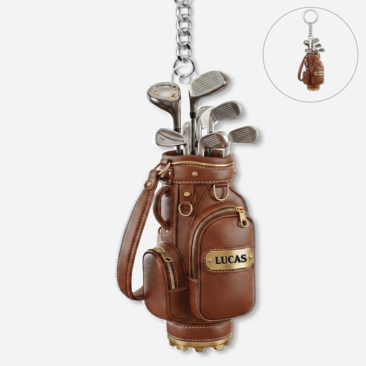Personalized Golf Bag Keychain - Custom Name Gift for Golf Lovers
