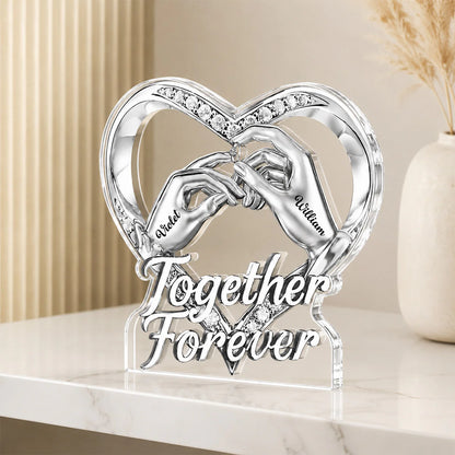 Plaque material and size view - Personalized Couple Acrylic Plaque