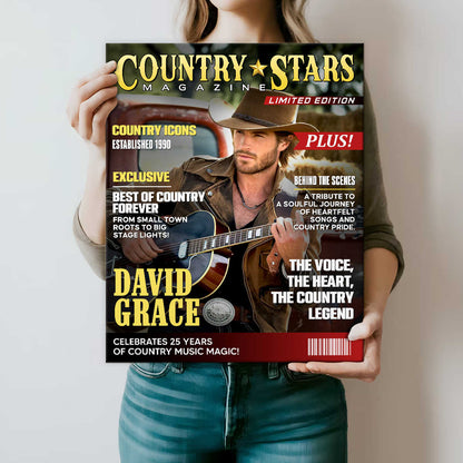 Custom Country Stars Magazine Canvas personalization view for Dad