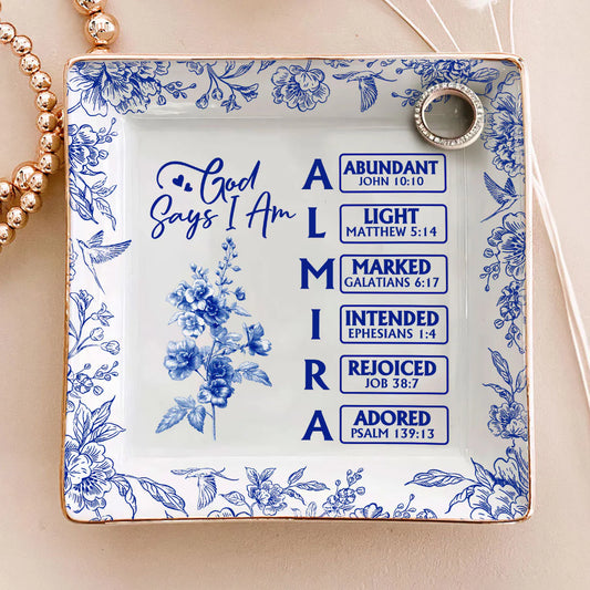 Custom Christian Name Ring Dish for Mom with personalized design details for meaningful gifting