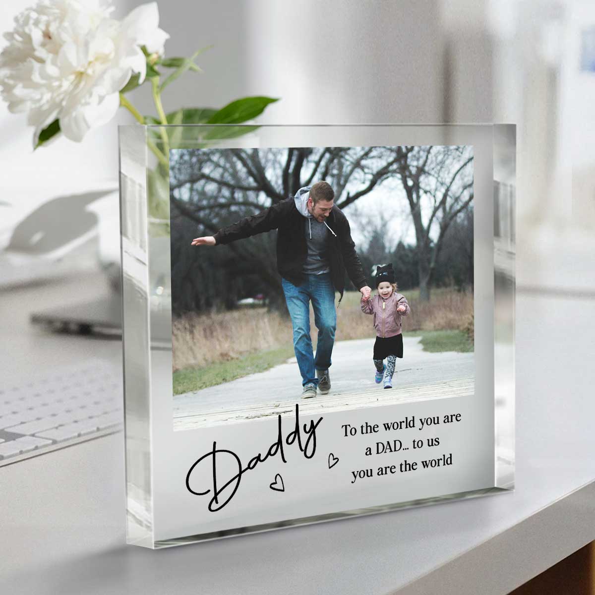Personalized Acrylic Block personalization view for Dad