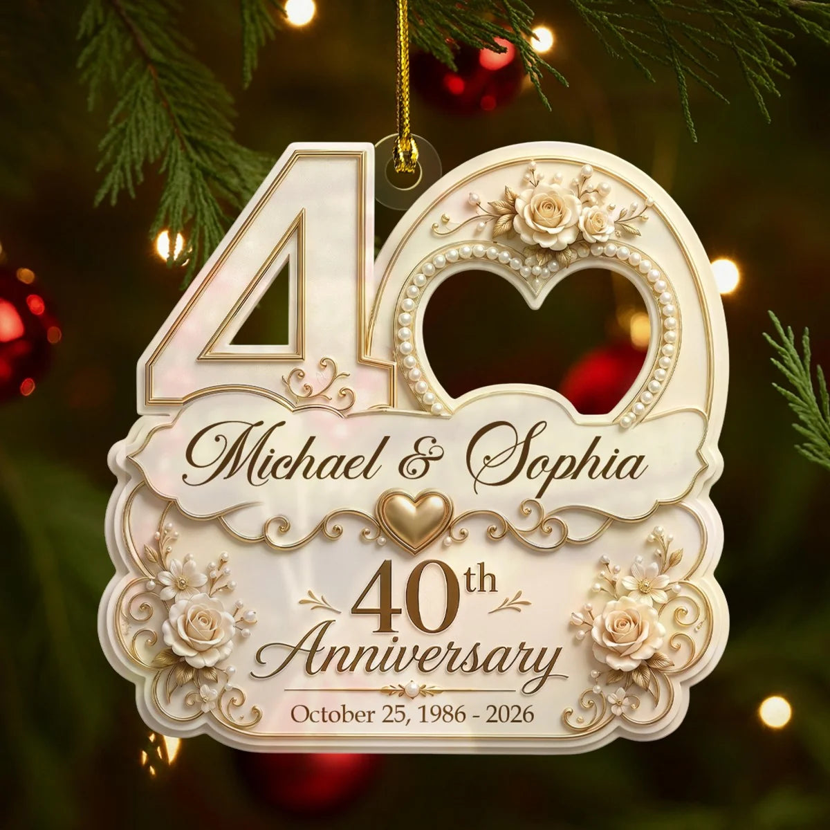 "Mr & Mrs" Custom Wedding Anniversary Acrylic Ornament - Personalized Christmas Keepsake Gift for Couples