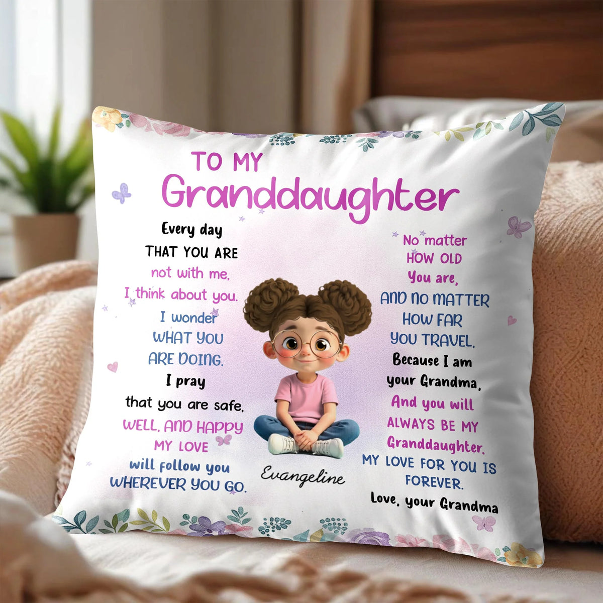 Love Will Follow You Wherever You Go - Personalized Pillow for Granddaughter
