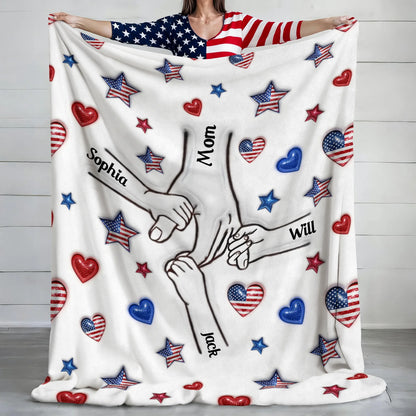 Forever Connected Hand in Hand - Personalized Family Blanket