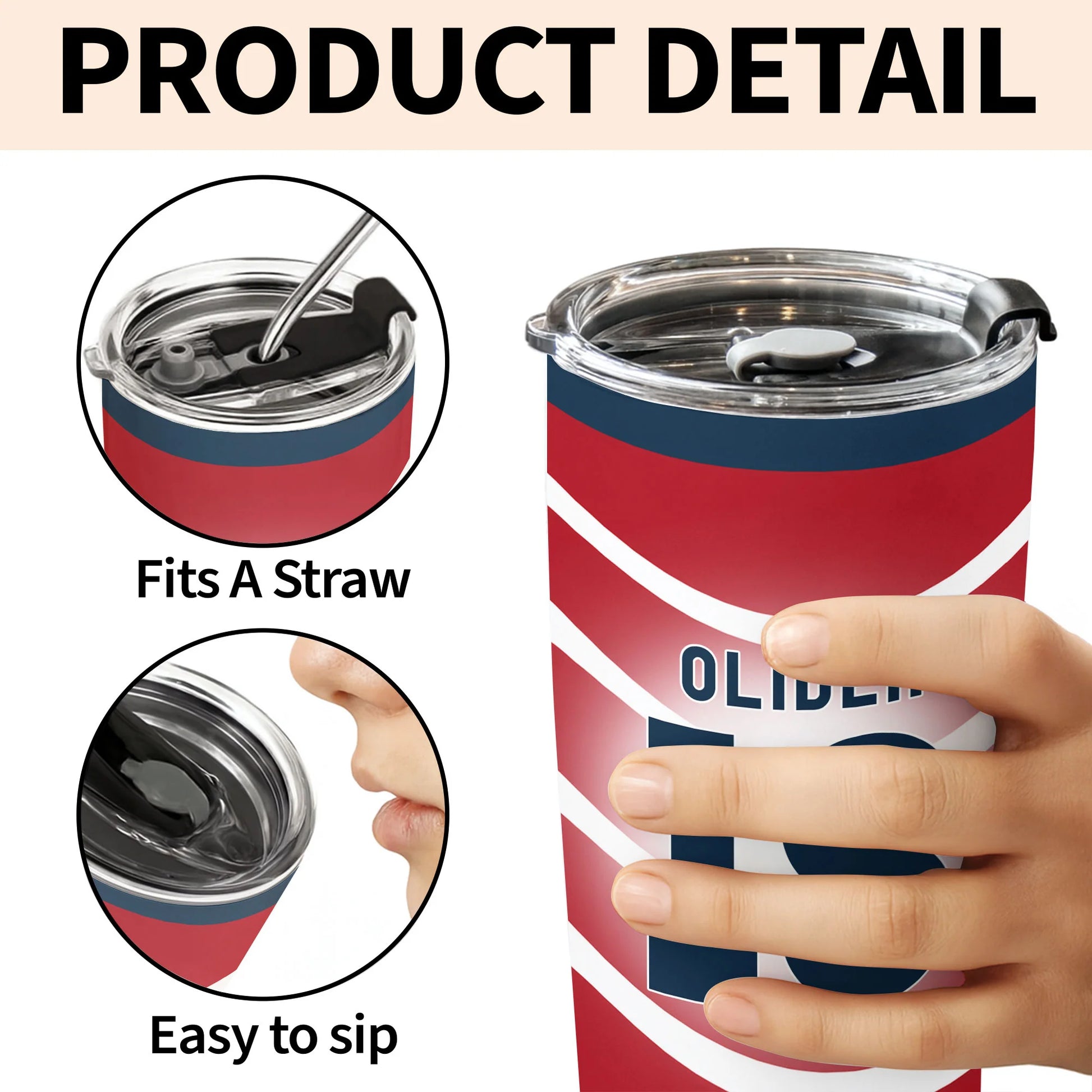 Personalized soccer jersey tumbler with custom name and number design - 20oz stainless steel sports gift image 6