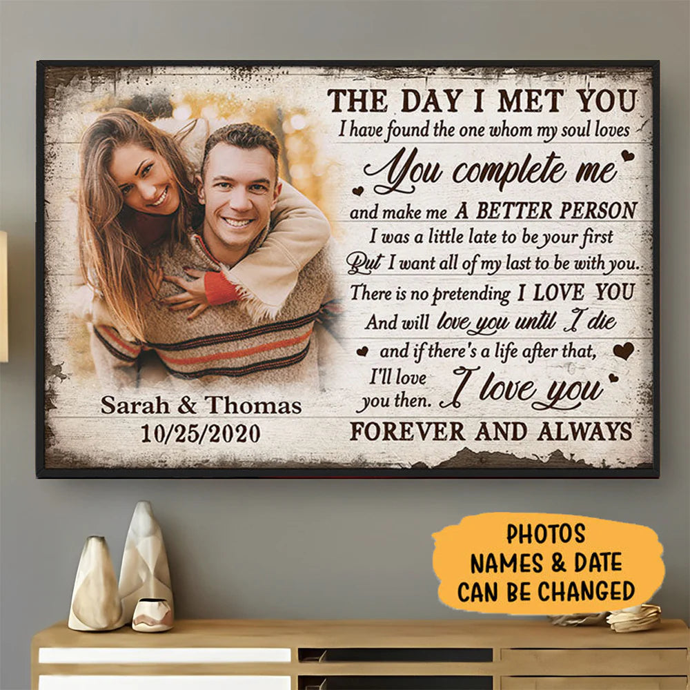 Custom Anniversary Canvas Print personalization view for Couples
