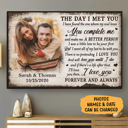 Custom Anniversary Canvas Print personalization view for Couples