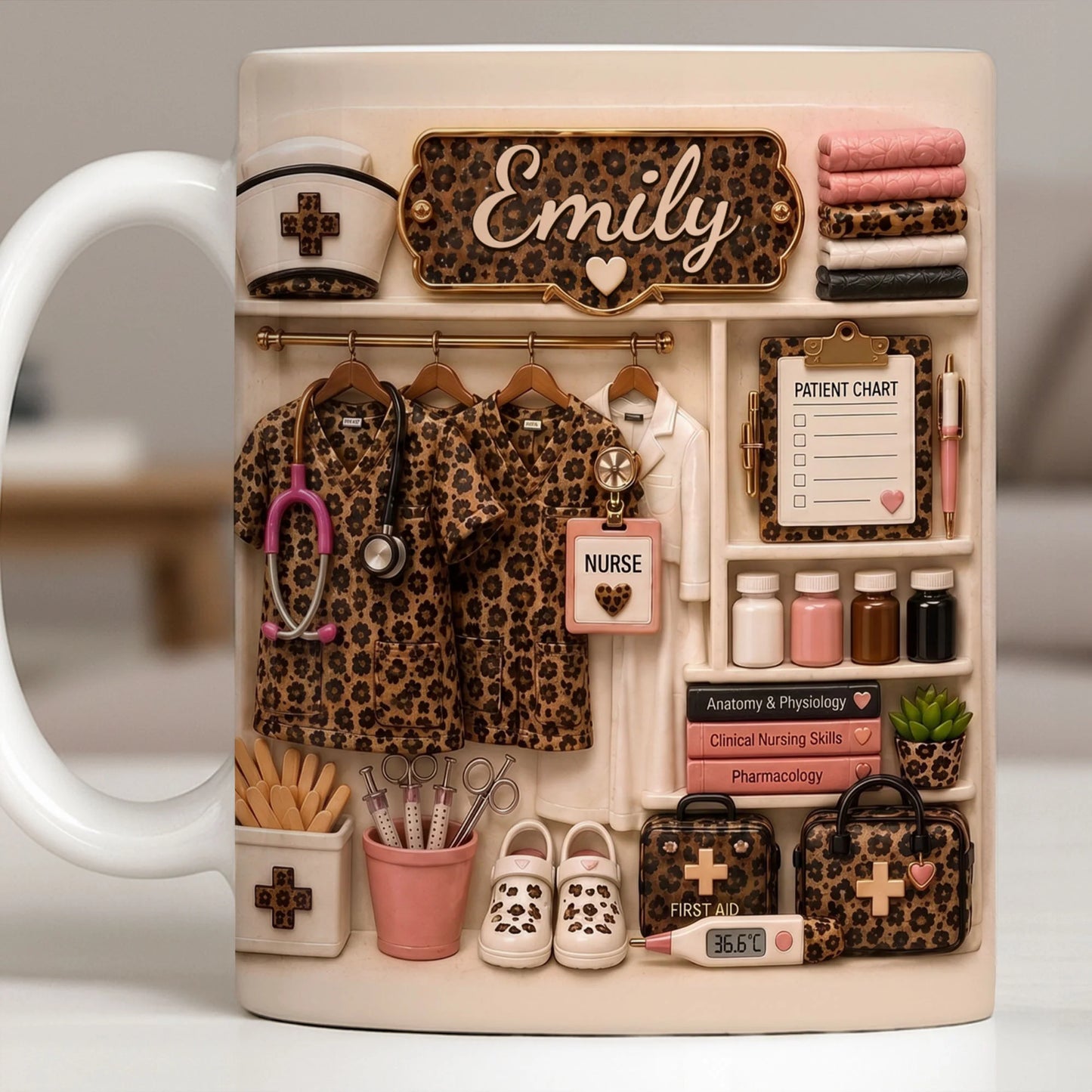 Custom Nurse Mug for Nurse with personalized design details for meaningful gifting image 10