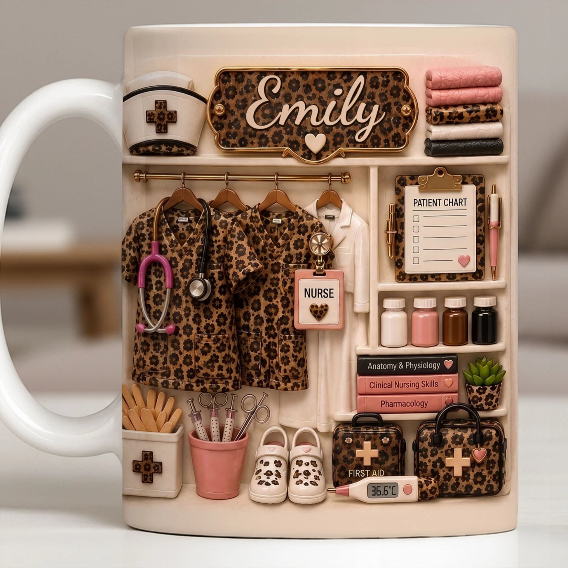 Custom Nurse Mug for Nurse with personalized design details for meaningful gifting image 10
