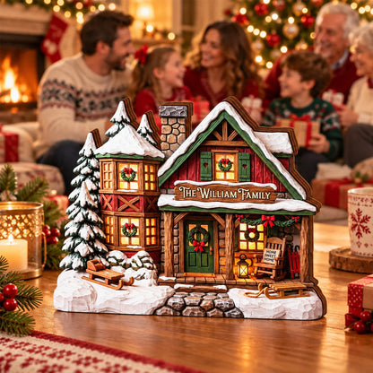 Personalized Family Christmas Wooden Block- Custom Holiday Home Decor Keepsake Gift for Mom and Dad