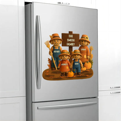 Personalized Fall Scarecrow Family Decal for Grandma with personalized design details for meaningful gifting