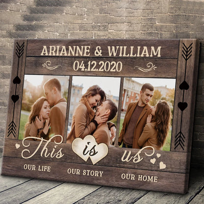 This Is Us Our Life Our Story Our Home - Personalized Canvas / Poster for Couples Anniversary Gift