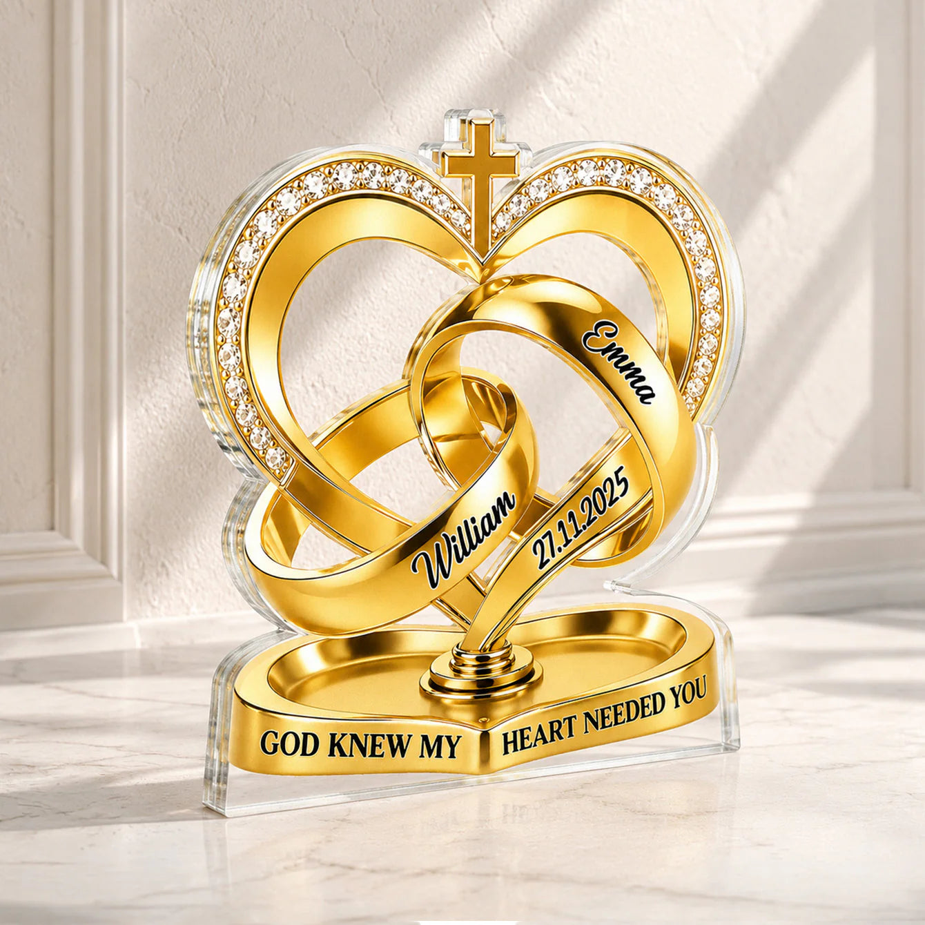 Personalized Couple Acrylic Plaque personalization view for Couples