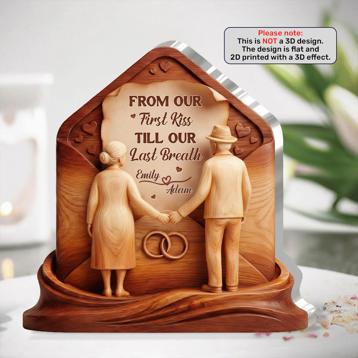 Custom Couples Anniversary Acrylic Plaque for Couples with personalized design details for meaningful gifting