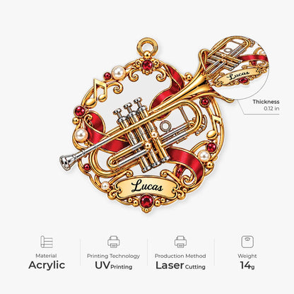 Personalized Musical Instrument Ornament - Custom Keepsake Christmas Gift for Band & Music Lovers