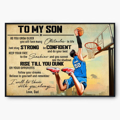 Basketball Canvas Gift For Son personalization view for Son/Grandson
