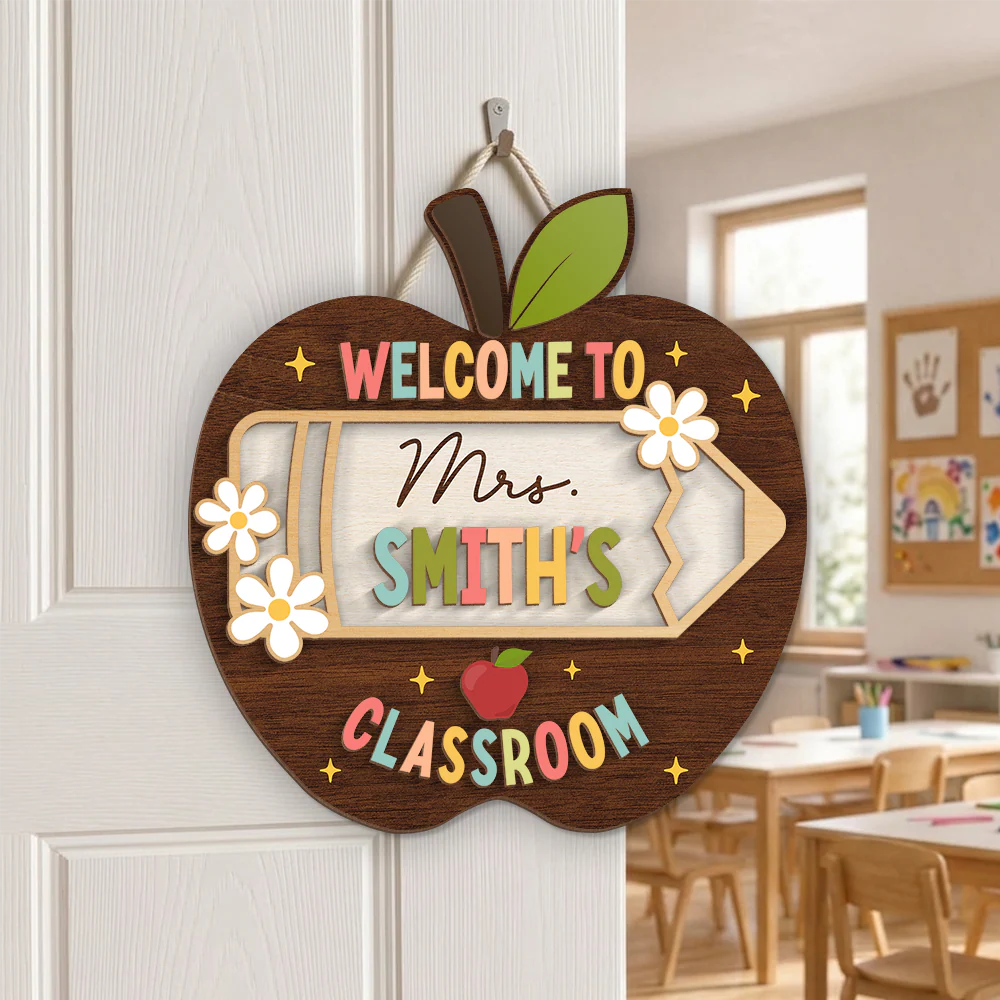 Personalized Teacher Classroom Door Sign for Teacher with personalized design details for meaningful gifting image 7