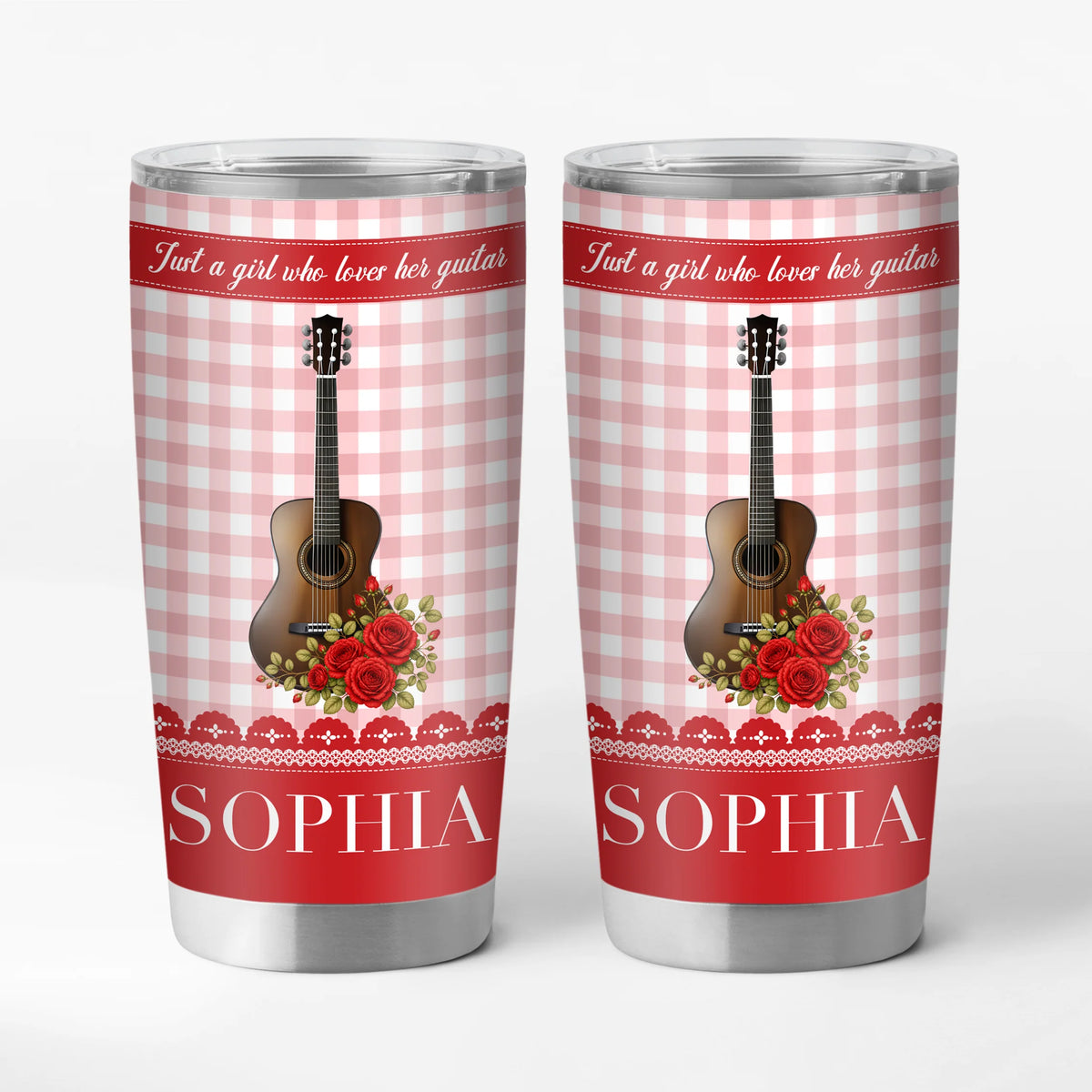 Just A Girl Who Loves Her Guitar - Personalized Tumbler for Guitar Lovers