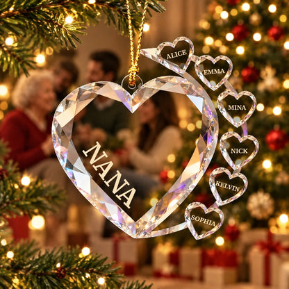One Heart, Every Name Personalized Family Ornament - Christmas  Gift for Nana and Grandma's