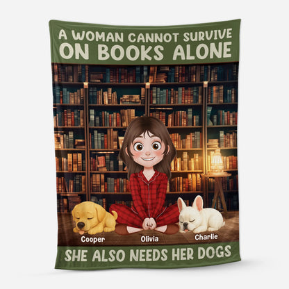 Personalized Blanket For Book And Dog Lovers - Custom Cozy Throw Gifts For Readers