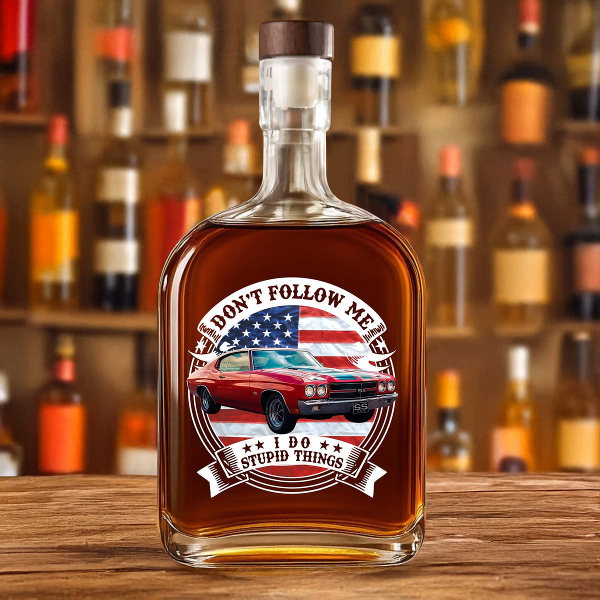 This Is How I Roll Personalized Car Whiskey Bottle - Custom Classic Car Lover Gift