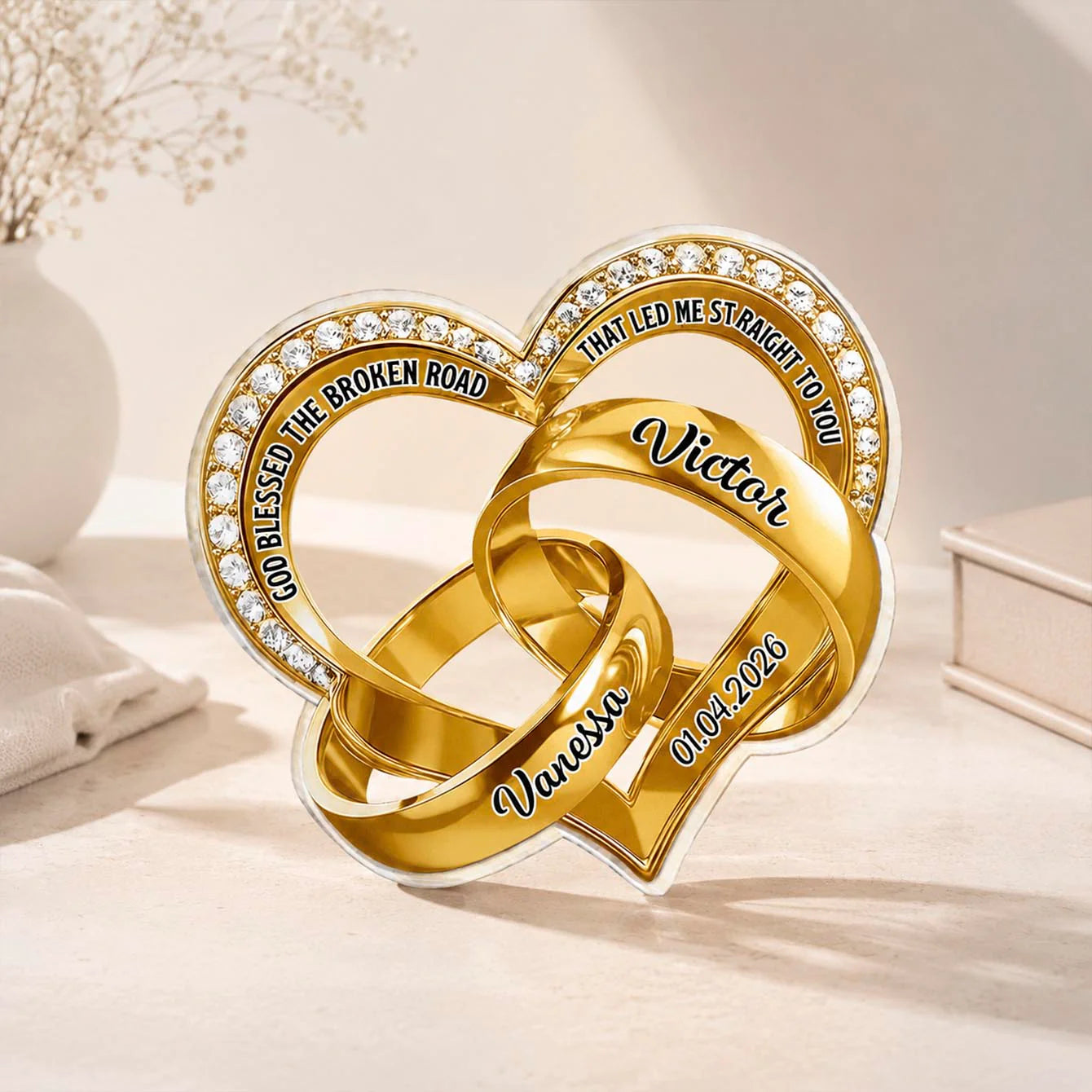 Custom Couple Anniversary Plaque personalization view for Wife