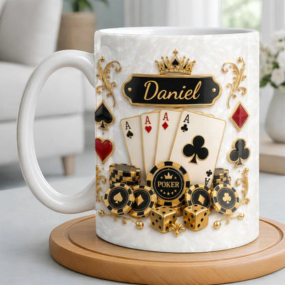Personalized Poker King Mug personalization view for Dad