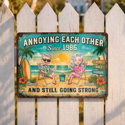 Metal Sign material and size view - Personalized Couple Metal Sign