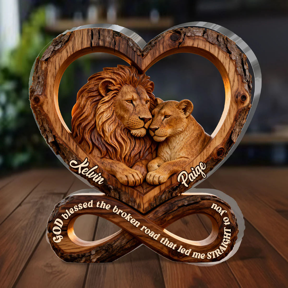 Custom Couples Acrylic Plaque personalization view for Wife