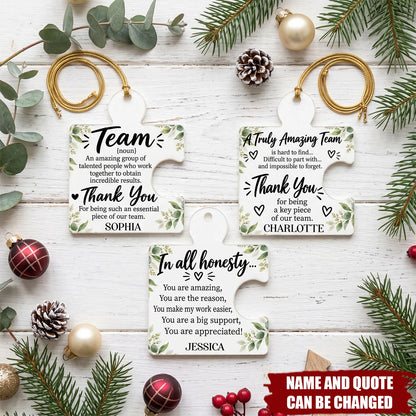 “In All Honesty, You Are Appreciated” – Personalized Acrylic Ornament for Coworkers, Team Gift