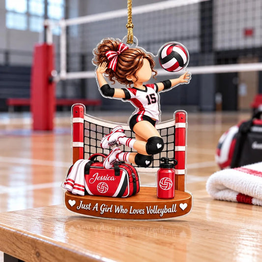 Just A Girl Who Loves Volleyball - Personalized Acrylic Ornament for Daughter Christmas
