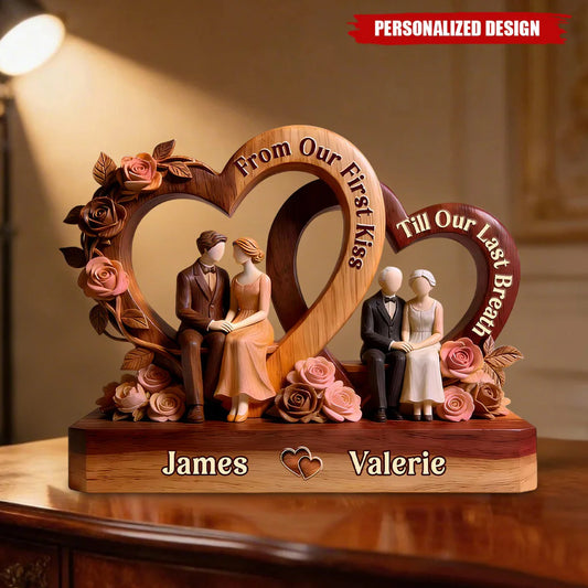 Personalized couple acrylic plaque with custom names James and Valerie - custom anniversary gift for couples