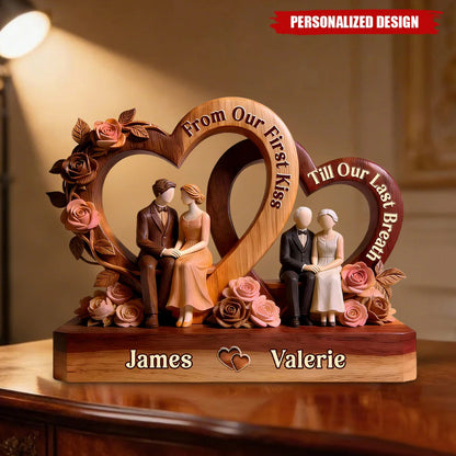 Personalized couple acrylic plaque with custom names James and Valerie - custom anniversary gift for couples