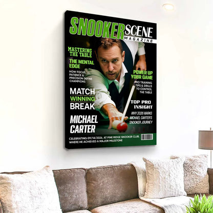Canvas / Poster material and size view - Custom Snooker Magazine Canvas