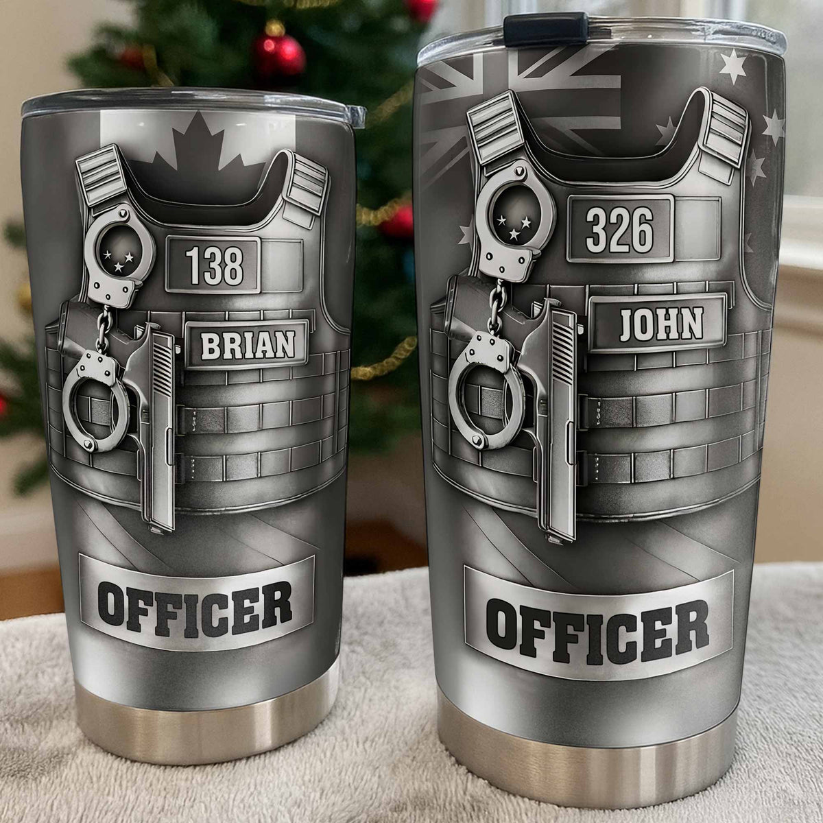 Dedication and Service Handcuffs, Gun, Officer Gear