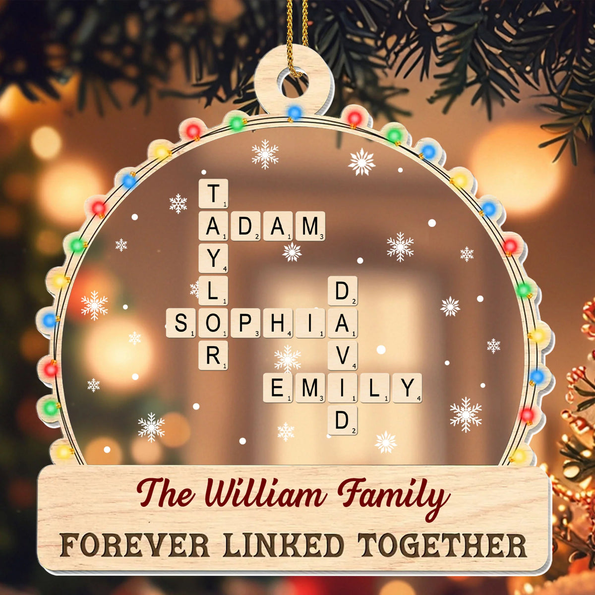 Forever Linked Together, Colorful Lights And Snowflakes