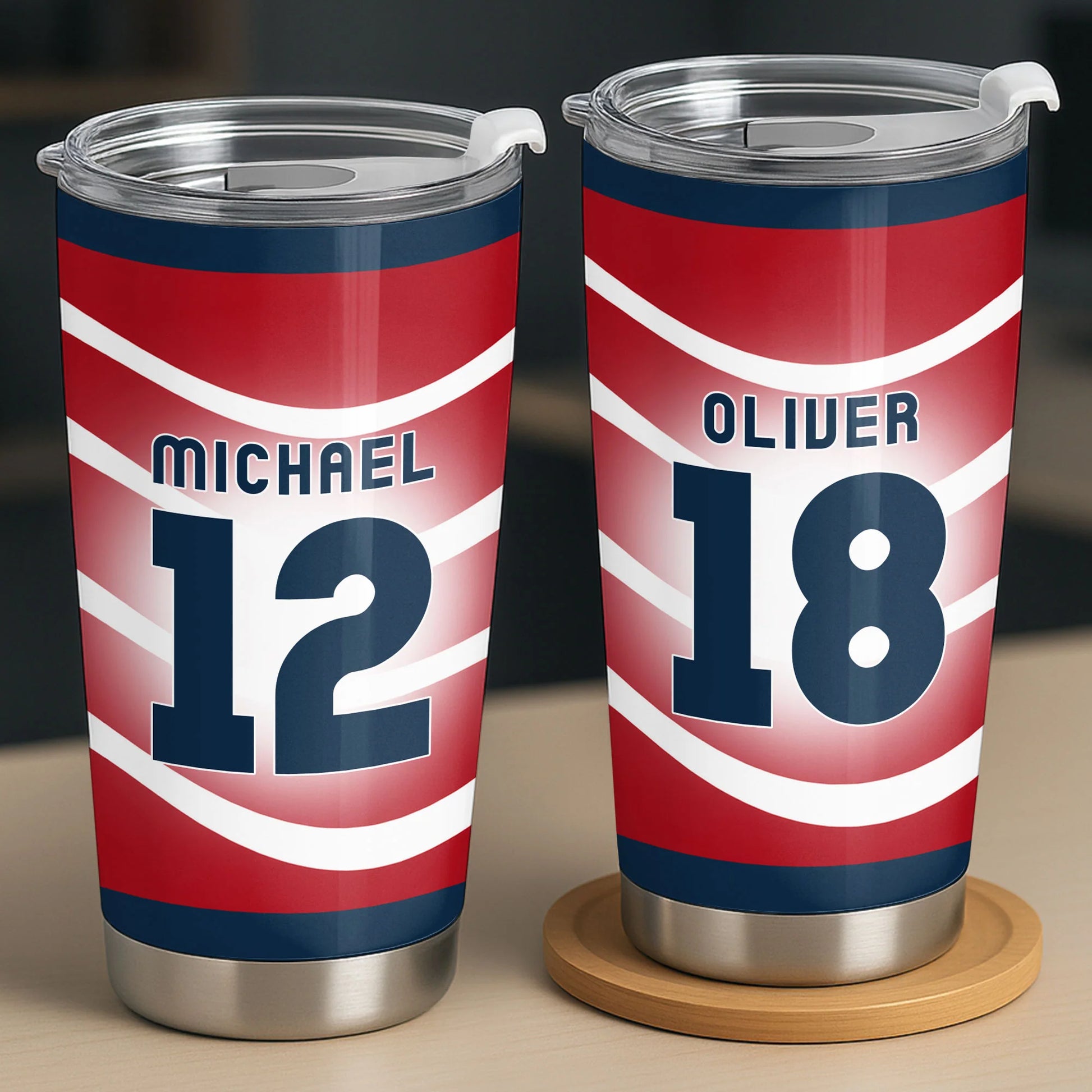 Personalized soccer jersey tumbler with custom name and number design - 20oz stainless steel sports gift image 7