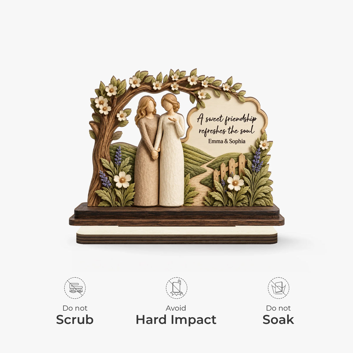 A Sweet Friendship Refreshes The Soul - Personalized Wooden Plaque for Best Friend