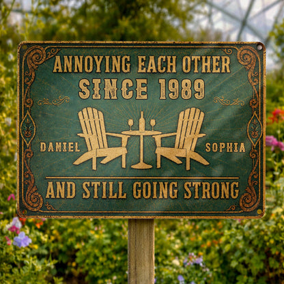 Custom Anniversary Couples Metal Sign for Couples with personalized design details for meaningful gifting image 7