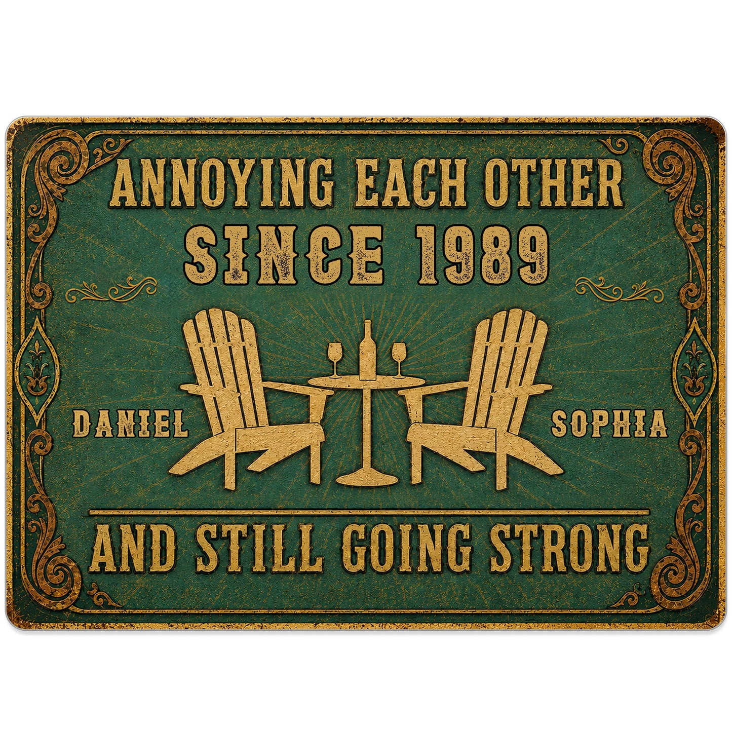 Custom Anniversary Couples Metal Sign for Couples with personalized design details for meaningful gifting image 10